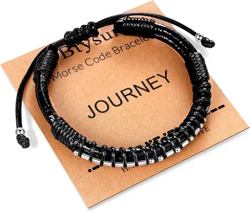 Miniatura 35 de Regalos inspiradores para hombres, pulseras con código morse, pulseras para hombre, regalos de graduación para él, Día del Padre, pulsera de cuero