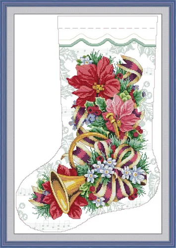 Miniatura 5 de Howie's Needlepoint Kits de punto de cruz, kits de bordado de patrón navideño preimpreso de 14 quilates, gama completa de kits de costura