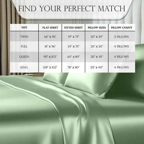 Miniatura 174 de DECOLURE Sábanas de satén – Juego de ropa de cama de lujo sedoso tamaño matrimonial de 6 piezas, más suave que la seda, sin arrugas con sábana
