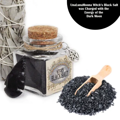 Miniatura 3 de UnaLunaMoona Kit de sal negra Wicca Sal negra para protección Brujería de sal negra Protección empática Sal de bruja Suministros