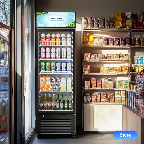 Miniatura 9 de Refrigerador y enfriador de bebidas comercial BODEGA BODEGACOOLER, refrigerador comercial para mercancía con luz LED suave, estantes ajustables