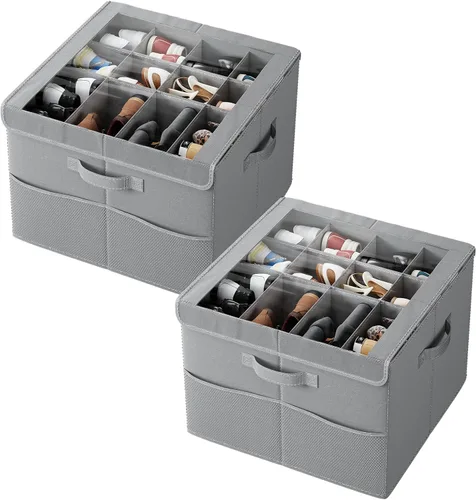 Miniatura 12 de PHINOX Organizador de zapatos para armario, se adapta a 16-32 pares, caja de almacenamiento de zapatos
