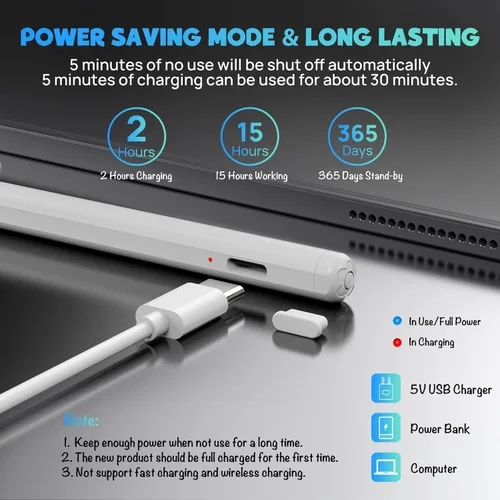 Miniatura 6 de Lápiz óptico para iPad con rechazo de palma, sensibilidad a la inclinación, diseño magnético, lápiz digital XHRGL Active compatible con Apple iPad
