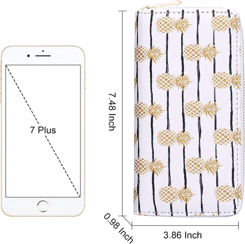 Miniatura 3 de KUKOO Cartera estampada con cremallera alrededor del teléfono y tarjetero organizador