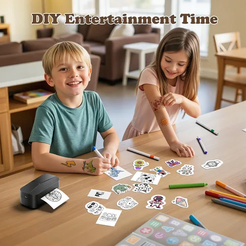 Miniatura 5 de Phomemo TK32 - Kit de tatuaje temporal para niños a partir de 8 años, impresora térmica de tatuajes Bluetooth, crea e imprime tatuajes temporales