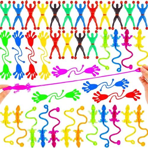 AMOR PRESENT 48 piezas de juguetes adhesivos elásticos para fiestas, juego de recuerdos de mesa de fiesta para niños, caja del tesoro del aula,