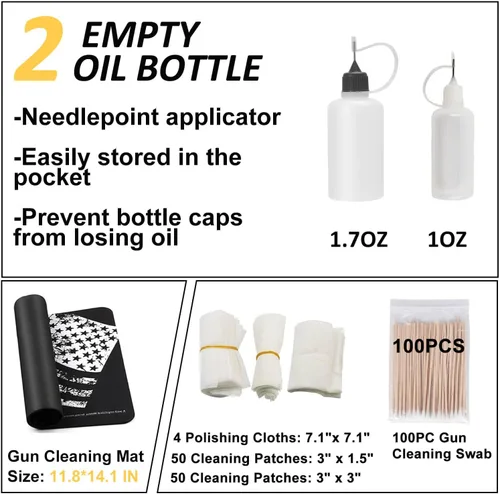 Miniatura 8 de iunio Kit de limpieza universal de pistola, con alfombrilla y funda, escobillas de latón completas, varillas y adaptadores, para todas las pistolas