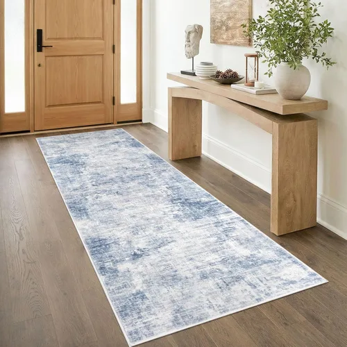 Miniatura 51 de IOHOUZE Alfombra pequeña abstracta de 2 x 3 pies, alfombra de entrada lavable para entrada interior, alfombras con respaldo de goma, alfombra gris