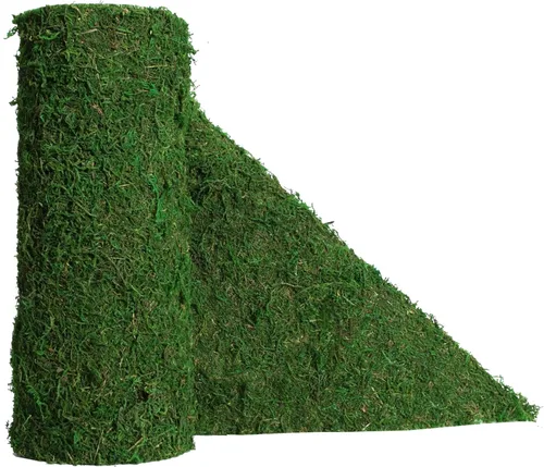 USMOLA Rollo de musgo, musgo seco para manualidades, camino de mesa de musgo para jardines de hadas, decoración de bosque de boda, tapete de musgo