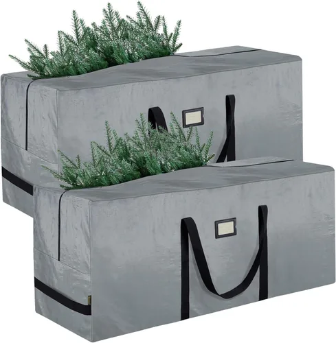 Miniatura 18 de BALEINE Bolsa de almacenamiento para árbol de Navidad de 7.5 pies, bolsa para árbol de Navidad artificial extragrande resistente con asas reforzadas