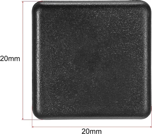 Miniatura 2 de uxcell Tapa de extrusión de aluminio cuadrada de plástico estándar Negro 0.787x0.787 in 20pcs