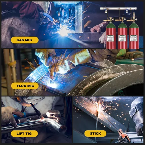 Miniatura 3 de GZ GUOZHI Soldador Mig de 160 A, 110 V/220 V de doble voltaje 6 en 1 soldador de palo/gas Mig/núcleo de flujo sin gas Mig/Lift TIG/soldadura por