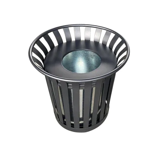 Miniatura 2 de Outdoor Metal Slatted Trash Receptacle,Waste Receptacle，Commercial Trash Cans,Zone Round Garbage Bin,Square Hotel Street Patio Indoor Metal Stan
