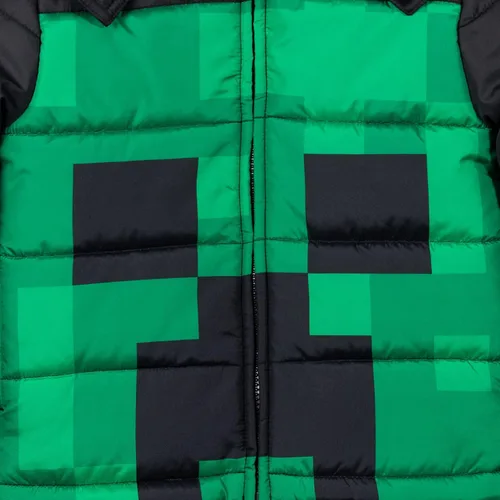 Miniatura 6 de Minecraft Steve Creeper - Abrigo de invierno con cremallera forro polar verde con licencia oficial de star wars silent one crew