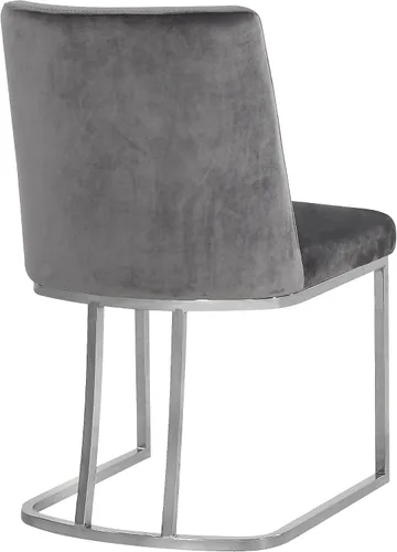 Miniatura 4 de Meridian Furniture Heidi Collection Modern - Silla de comedor tapizada de terciopelo contemporáneo con marco de metal cromado pulido, juego de 2, 19
