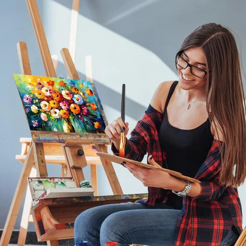 Miniatura 6 de ESRICH Juego de 2 pinceles de pintura, 2 paquetes de 20 piezas, juego de pinceles de pintura acrílica, pinceles de nailon acrílico para acuarela