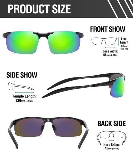 Miniatura 87 de Duco - Gafas de sol deportivas polarizadas para hombre con protección UV 8177s
