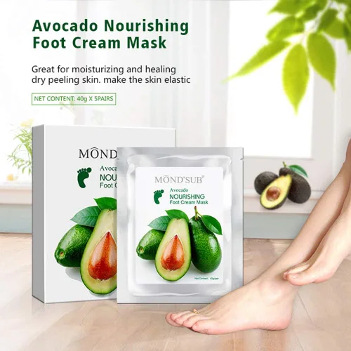 Miniatura 5 de [5 pares] MOND'SUB - Mascarillas hidratantes para pies y aceite de aguacate orgánico – Mascarilla hidratante para pies de bebé para piel seca – Cura