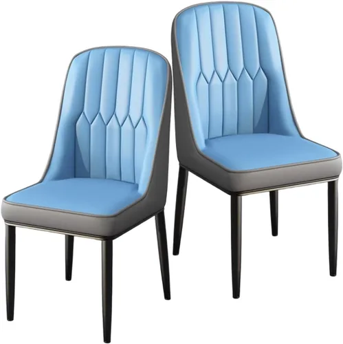 Miniatura 27 de YVYKFZD Juego de 2/4 sillas de comedor, sillas de cocina con respaldo y patas de metal, silla de comedor de piel sintética, silla auxiliar cómoda