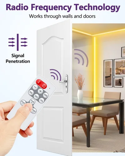 Miniatura 2 de HitLights Mini control remoto RF para tira de luces LED de un solo color, CC 5-24V, atenuador inalámbrico de 12 teclas con modo de efecto dinámico
