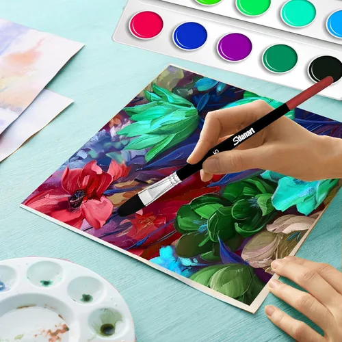 Miniatura 3 de Sdanart Filbert - Juego de pinceles de pintura, 15 piezas de diferentes tamaños, pinceles de artista para acuarela, acrílico, detalles de tinta