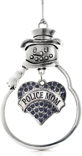 Miniatura 15 de Inspired Silver - Fuerza Aérea - Adorno de Navidad plateado - Adorno de árbol de Navidad con colgante de corazón azul con circonita cúbica