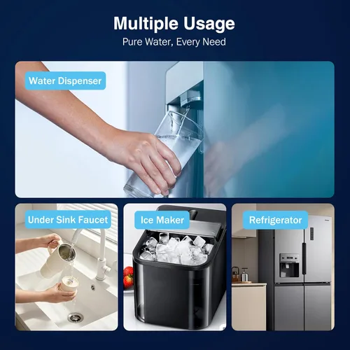 Miniatura 8 de Frizzlife Sistema de Filtro de Agua en Línea para Refrigerador, Máquina de Hielo, Debajo del Fregadero, Certificado 0.5 Micron, Reduce Cloro, Plomo