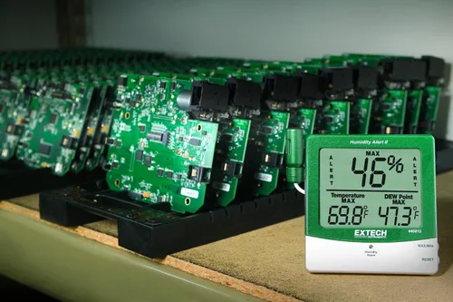 Miniatura 2 de Extech 445815 higro-termómetro de alerta de humedad con punto de rocío, monitor digital de humedad con alarmas programables, memoria máxima/mínima