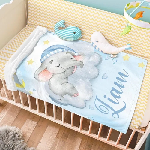 Miniatura 5 de J&SBGFT Manta de Bebé Personalizada para Niños - Manta con Nombre Personalizado para Niños Pequeños, Niños - Manta Decorativa de Guardería Cochecito
