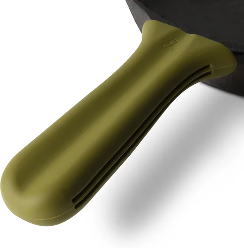 Greater Goods Cubierta de mango de silicona diseñada para sartén y plancha de hierro fundido Greater Goods verde musgo Verde (Moss Green)