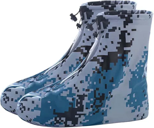 Miniatura 10 de Fundas impermeables para botas de lluvia, con control de arena, antideslizantes, suela de goma de PVC, reutilizables, botas de lluvia y nieve