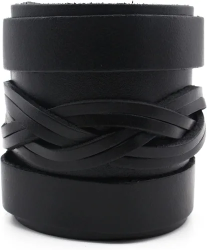 Miniatura 8 de Pulsera de cuero para hombres y mujeres, pulsera de aleación de cuerda trenzada punk