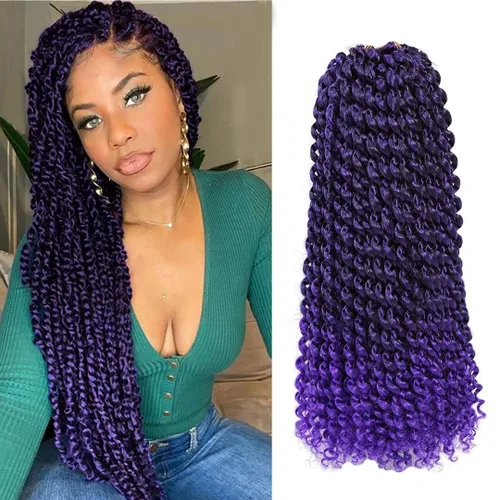 Miniatura 22 de Cabello de estilo Passion Twists de 14 pulgadas, cabello ondulado de ganchillo para mujeres negras, cabello rizado bohemio para trenzas de mariposa