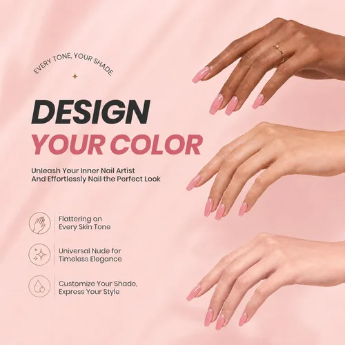 Miniatura 2 de Beetles Esmalte de uñas en gel, 1 unidad de 15 ml/0.5 oz, color natural, esmalte de uñas en gel neutro, color durazno (Peach), esmalte translúcido