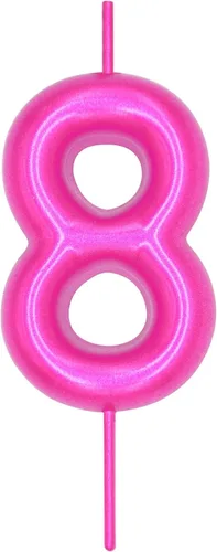 Miniatura 202 de DERVENTA Vela con números de 2.36 pulgadas, decoración perfecta para cumpleaños, brunch, postre, pastel, 1 pieza (número 0 rosa)