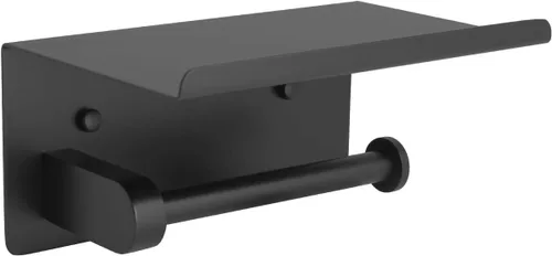 Soporte de papel higiénico con estante negro mate, accesorios de baño, decoración SUS 304 de acero inoxidable moderno soporte para toallas de papel