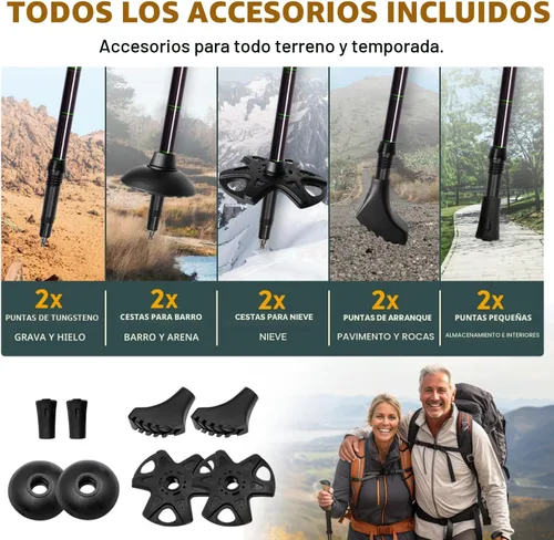 Miniatura 8 de 100% Carbon Fiber Trekking Poles by USA Brand - Ultra Strong Lightweight Collapsible Hiking Poles with Cork and EVA Foam Grips & Quick Adjustable