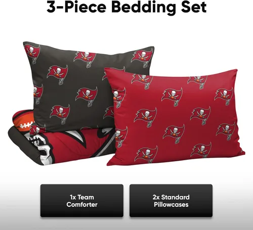 Miniatura 3 de FOCO Unisex-Adult NFL Team Logo Bed in a Bag Comforter Bedding 3-Piece Set