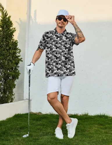 Miniatura 5 de Camisas polo divertidas para hombre de los años 80, camisas de golf de secado rápido que absorben la humedad, divertidas camisas polo de golf