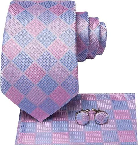 Miniatura 56 de Dubulle Corbata tejida de cachemira para hombre y gemelos de pañuelo para hombre, conjunto de gemelos para boda formal y negocios