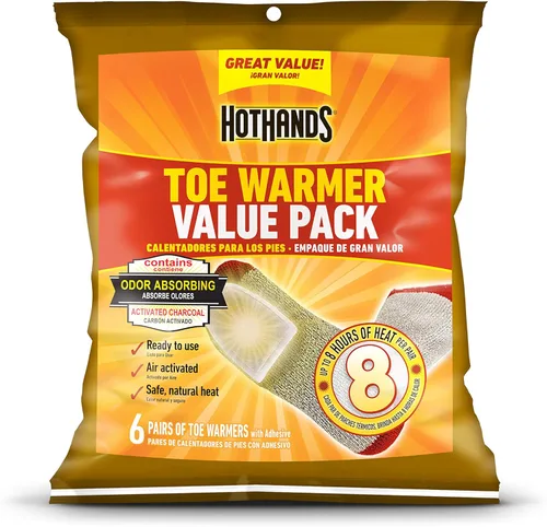 Miniatura 5 de HotHands Paquete económico de calentador de manos (10 pares) y calentador adhesivo para dedos de los pies, paquete de 6 pares