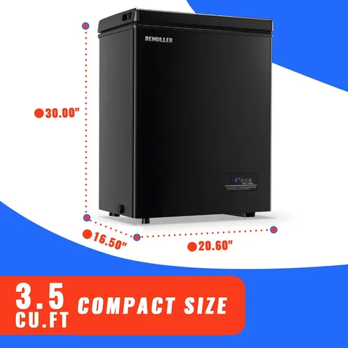 Miniatura 5 de DEMULLER Mini Congelador Profundo Congelador Pequeño Congelador de Cofre con Puerta Superior Abierta con Cesta de Almacenamiento Extraíble