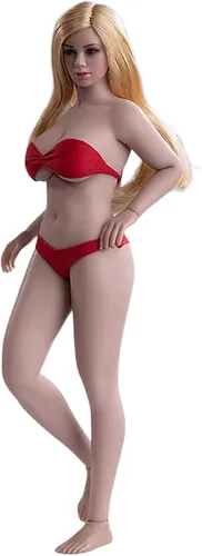 Miniatura 12 de Figura de acción a escala 1/12, figura de acción femenina de 6 pulgadas, súper flexible, ligeramente grasa, piel pálida, busto medio, colección