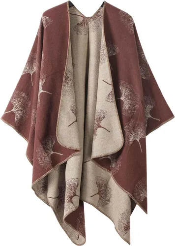 Miniatura 101 de Poncho chal para mujer, suéteres suaves y cálidos para mujer, parte delantera abierta, poncho de viaje para otoño, invierno y primavera