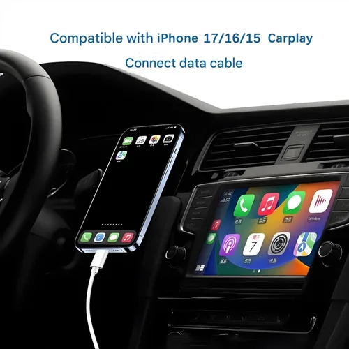 Miniatura 2 de Cable Carplay para Automóvil iPhone 16E/17 para iPhone 16E/17Air, 15/16/17 Pro Max 15 16 Plus Cable de Accesorios para Automóvil, USB A a USB C
