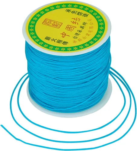 Miniatura 72 de Cordón de nailon trenzado de 150 yardas, cuerda roja de 0.020 in para pulsera, hilo de cuentas de nailon para collar Kumihimo, joyas, borlas