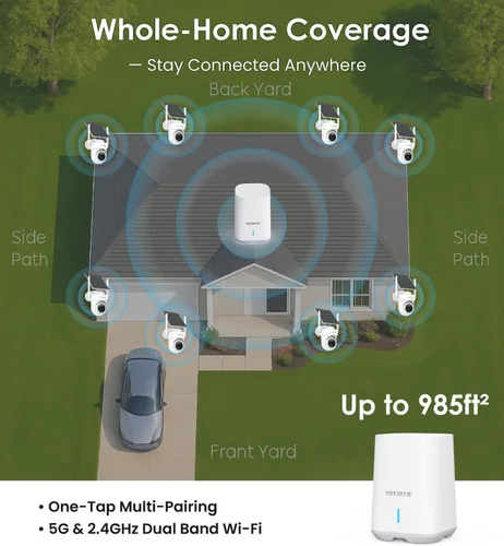 Miniatura 3 de Cámaras de seguridad YOYIRYB inalámbricas para exteriores, sin suscripción, sistema de cámaras de seguridad para el hogar con alimentación solar 4K