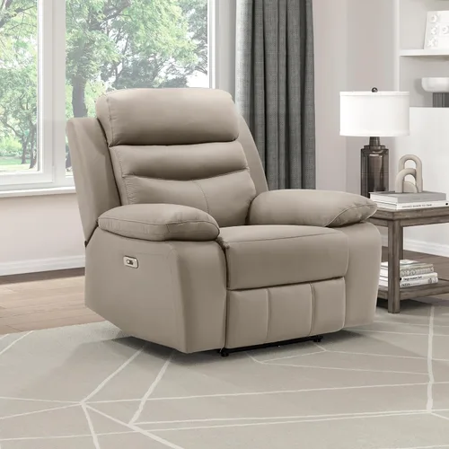 Miniatura 11 de Lexicon Silla Reclinable para Sala de Estar de Combinación de Cuero, Asientos para Cine en Casa, Sillón Reclinable Pegado a la Pared, Sillón Azul