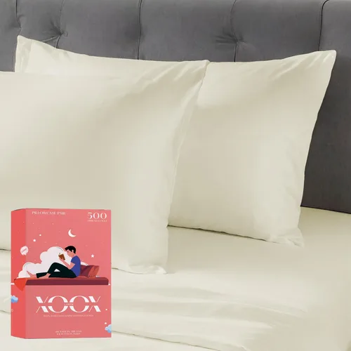 Miniatura 18 de XOOX Linen Juego de Sábanas de Algodón 100% Twin - Sábanas de Algodón de 500 Thread Count Tamaño Twin, Extra Suaves, Tejido Satén, Sábanas