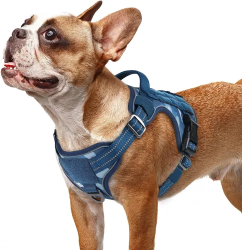 Miniatura 19 de rabbitgoo - Arnés para perros pequeño sin tirones, chaleco táctico de servicio con Molle y asa de control, arnés militar ajustable y reflectante